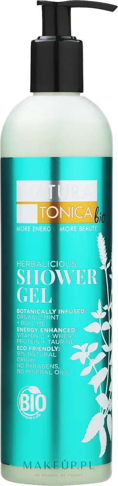 Травяной гель для душа Natura Estonica Bio Herbalicious Shower Gel с мятой и лимоном, 400 мл