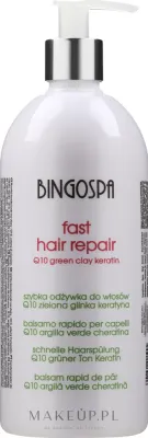 Кондиционер для волос BingoSpa Fast Hair Repair With Coenzyme Q10, Green Clay And Keratin, 480 г