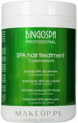 SPA-уход для волос BingoSpa с 12 растительными экстрактами, для сухих и окрашенных, блеск и увлажнение, 1000 г