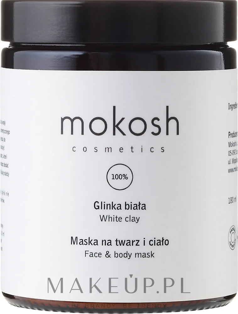 Маска для лица и тела Mokosh Cosmetics белая глина увлажняющая 180 мл