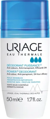 Дезодорант-антиперспирант шариковый Uriage Power 3 Deodorant, защита от пота и запаха