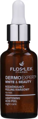 Floslek Dermo Expert White Beauty Lightening Acid Peel пилинг для лица кислотный ночной осветляющий 30 мл, миндальная и азелаиновая кислоты, против пигментных пятен