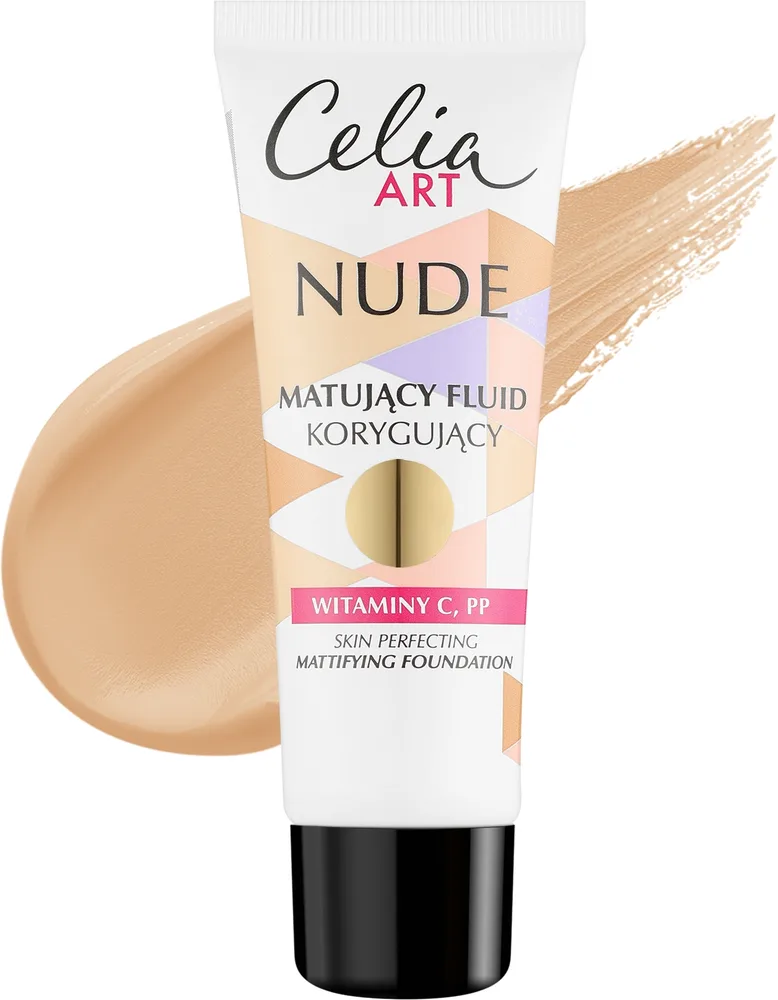 Тональный флюид Celia Nude матирующий корректирующий, 30 мл, оттенок 01 - Ecru