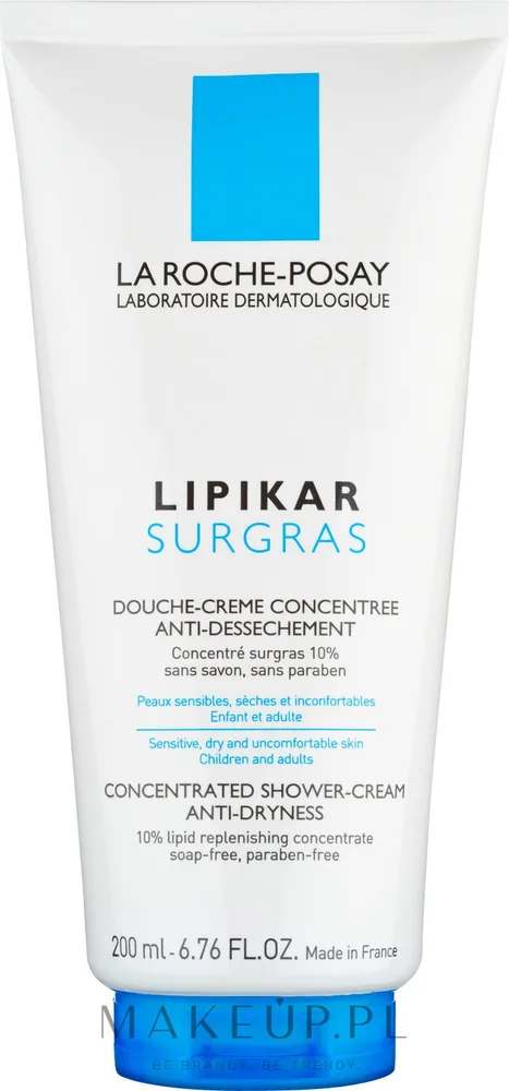 Гель для душа La Roche-Posay Lipikar Surgras Concentrated Shower-Cream концентрированный, для сухой кожи, 400 мл, 750 мл