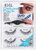 Набор накладных ресниц Ardell Deluxe Pack 120 Demi Black с пинцетом и клеем, подходит под линзы — фото 1