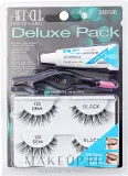 Набор накладных ресниц Ardell Deluxe Pack 120 Demi Black с пинцетом и клеем, подходит под линзы — фото 3