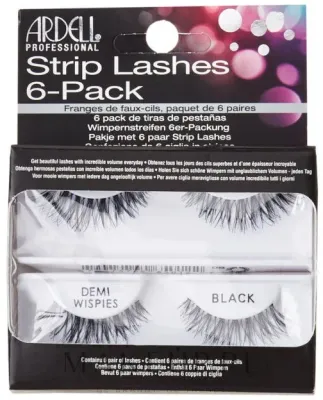 Накладные ресницы Ardell Demi Wispies Black на прозрачной ленте, набор 6 пар