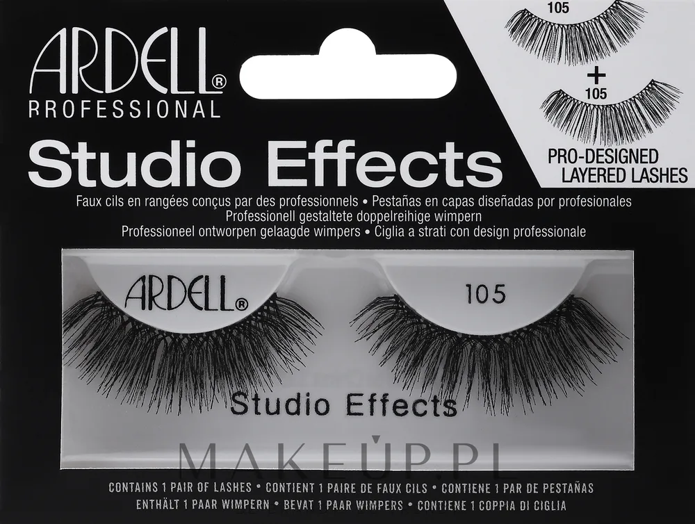 Накладные ресницы Ardell Studio Effect 105 из натурального волоса, густые, 2 шт