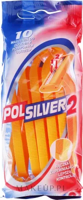 Одноразовые станки для бритья Polsilver 2 с двойными лезвиями, нескользящая ручка, 10 шт
