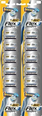 Бритвы одноразовые Bic Flex 3 Nano-Tech Vitamin E и Aloe с алоэ и витамином E, 10 шт