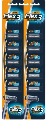 Бритвы одноразовые Bic Flex Classic 3 мужские, с увлажняющей полоской, 10 шт