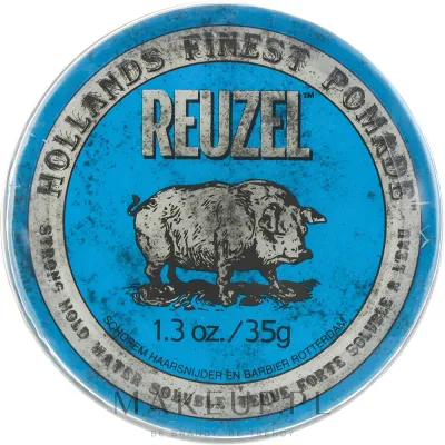 Помада для волос Reuzel Blue Strong Hold Water Soluble High Sheen Pomade, сильная фиксация, на водной основе
