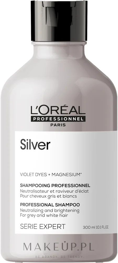 Шампунь для седых волос L'Oreal Professionnel Serie Expert Magnesium Silver Shampoo, осветляющий, 300 мл NEW / 500 мл NEW / 1500 мл NEW