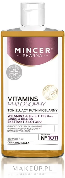 Тонизирующая мицеллярная вода Mincer Pharma Vitamins Philosophy с витаминами A и E для зрелой кожи, 250 мл