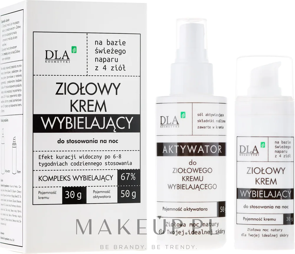 Набор DLA Whitening Night Complex ночной крем и активатор с коноплей и миндальной кислотой 30+50 г