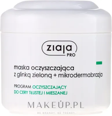 Очищающая маска для лица Ziaja Pro с зелёной глиной для жирной и комбинированной кожи 250 мл