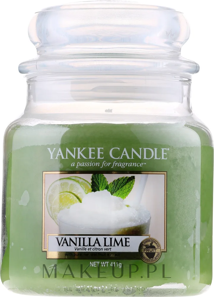 Свеча ароматическая Yankee Candle Vanilla Lime в банке, цитрусово-ванильная, 623 г