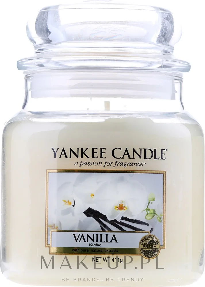 Свеча ароматическая Yankee Candle Vanilla в банке, сладкий ванильный аромат, 623 г