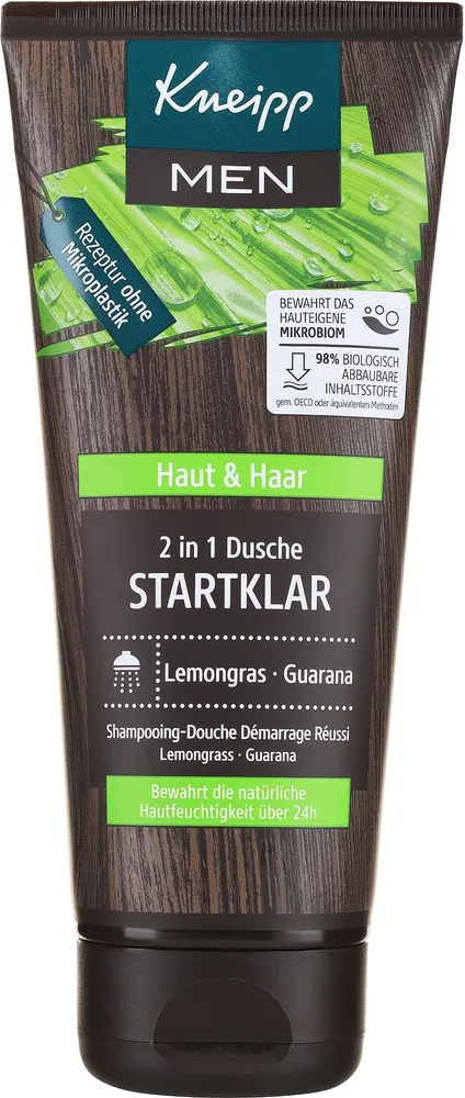 Гель для душа и волос 2 в 1 для мужчин Kneipp Startklar Lemongras Guarana, 200 мл