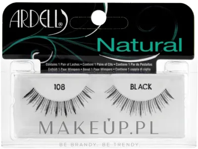 Ресницы накладные Ardell Natural Demi Black 108 чёрные, с бесцветной лентой, 2 шт