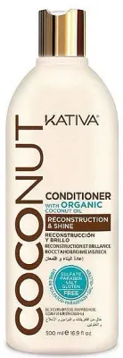 Восстанавливающий кондиционер для волос Kativa Coconut Reconstruction & Shine Conditioner, 500 мл