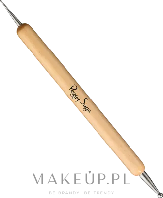 Сонда для дизайна ногтей Peggy Sage Marbling Tool двусторонняя, с деревянной ручкой, 1 шт