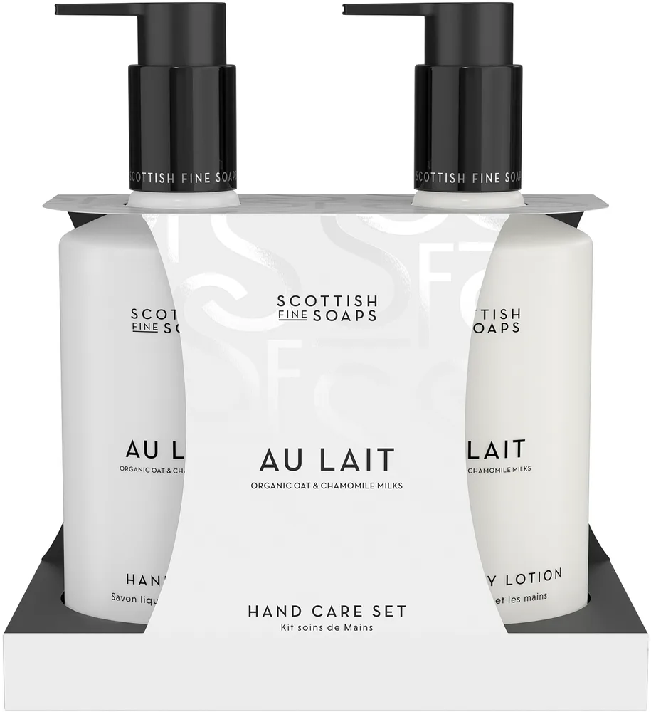 Набор для рук Scottish Fine Soaps Au Lait жидкое мыло и лосьон с молоком и алоэ 2x300 мл