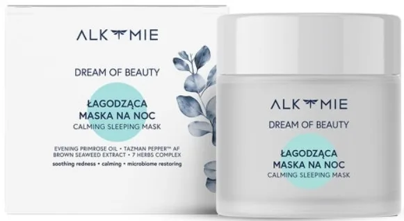 Ночная успокаивающая маска для лица Alkmie Dream of Beauty натуральная для чувствительной кожи 60 мл