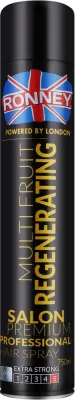 Лак для волос Ronney Professional Multi Fruit Regenerating Hair Spray экстрасильная фиксация, 750 мл