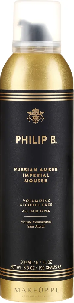 Мусс для объёма волос Philip B Russian Amber Imperial Volumizing Mousse, с долгой стойкостью укладки, 200 мл