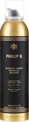 Мусс для объёма волос Philip B Russian Amber Imperial Volumizing Mousse, с долгой стойкостью укладки, 200 мл