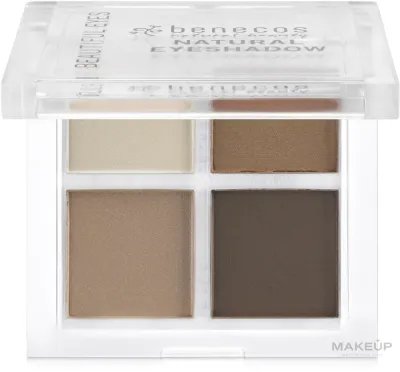 Палетка натуральных теней для век Benecos Natural Quattro Eyeshadow 4 оттенка