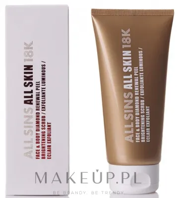 Скраб для лица и тела All Sins 18k All Skin Face and Body Brightening Scrub, осветляющий, с маслом жожоба, 200 мл