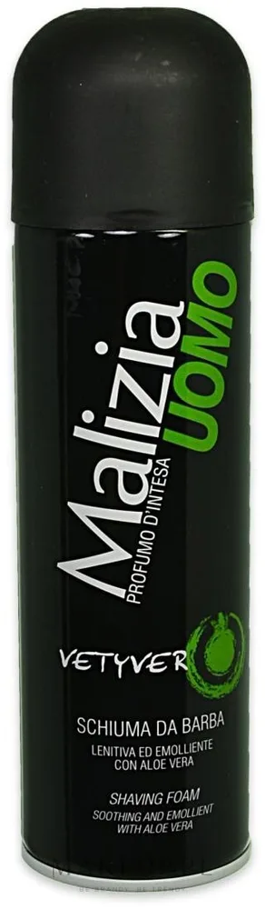 Пена для бритья Mirato Malizia Uomo Vetyver Shaving Foam парфюмированная, предотвращает раздражение, 300 мл