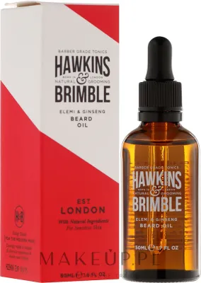 Hawkins & Brimble Hawkins & Brimble Elemi & Ginseng Beard Oil - Масло для бороды Hawkins &amp; Brimble Elemi &amp; Ginseng Beard Oil с маслом миндаля, касторовым и оливковым маслами, 50 мл