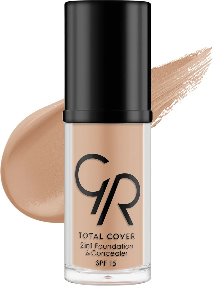 Тональная основа Golden Rose Total Cover 2 в 1 с корректором, 30 мл, оттенок 03