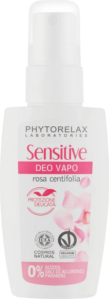 Phytorelax Laboratories Phytorelax Laboratories Sensitive Vapo Deo With Centifolia Rose - Дезодорант-спрей без спирта Phytorelax Sensitive Rose