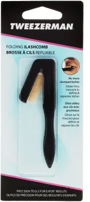 Расчёска для ресниц Tweezerman Tweezer Folding Ilashcomb складная, разделяет и придаёт объём, 1 шт
