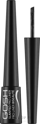 Подводка для глаз Gosh Copenhagen Slanted Pro Liner, со скошенной кисточкой, водостойкая, глубокий чёрный, 3 мл