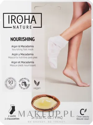 Маска-носочки для стоп Iroha Nature Nourishing Argan Socks Foot Mask, питательная, с аргановым маслом