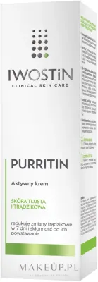 Активный крем для жирной кожи, склонной к акне, Iwostin Purritin Active Cream