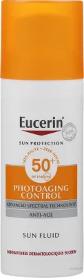 Флюид солнцезащитный Eucerin Sun Photoaging Control SPF 50+, против фотостарения, с гиалуроновой кислотой, 50 мл