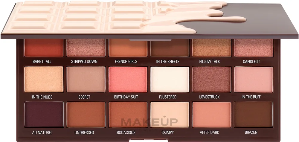 Палетка теней для век I Heart Revolution Chocolate Palette 18 оттенков, оттенок Nudes