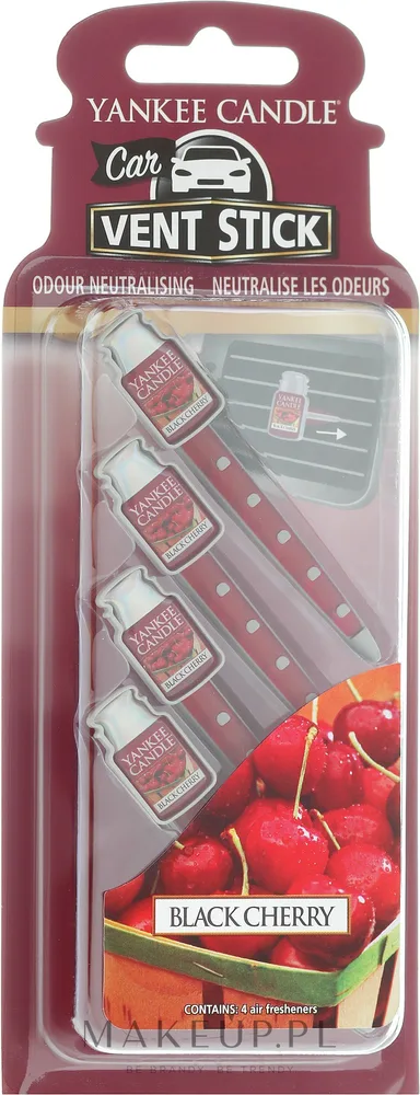 Ароматизатор для автомобиля Yankee Candle Car Vent Stick Black Cherry на решётку вентиляции, чёрная вишня, 4 шт