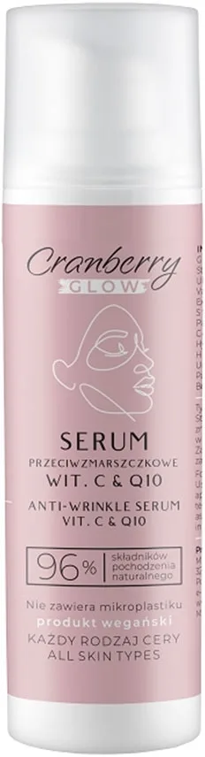 Сыворотка для лица Nova Kosmetyki Cranberry Glow против морщин с витамином C, Q10 и клюквой 30 мл