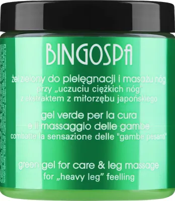 Гель для ног зелёный BingoSpa Green Gel охлаждающий, с ментолом и алоэ