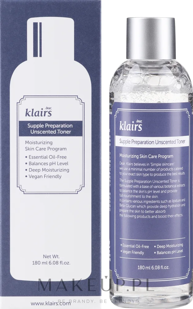 Тоник Dear Klairs Supple Preparation Unscented без отдушки, с центеллой и солодкой, 180 мл