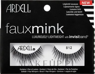 Накладные ресницы Ardell Faux Mink Luxuriously Lightweight 812 на полоске, с прозрачной полоской, 2 шт