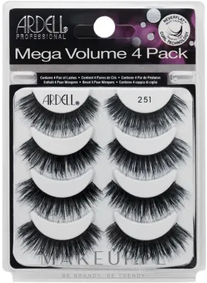 Накладные ресницы Ardell Mega Volume 4 Pack 251 Lashes с эффектом 3D, 8 шт