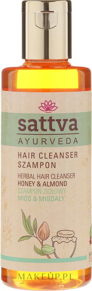 Шампунь для волос Sattva Cleanser Shampoo Honey Almond травяной, с мёдом и миндальным маслом, 210 мл